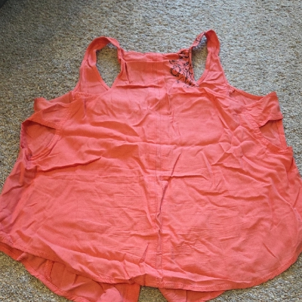 Harley-Davidson Coral Button-Front Tank with Logo Print - Picture 5 of 10